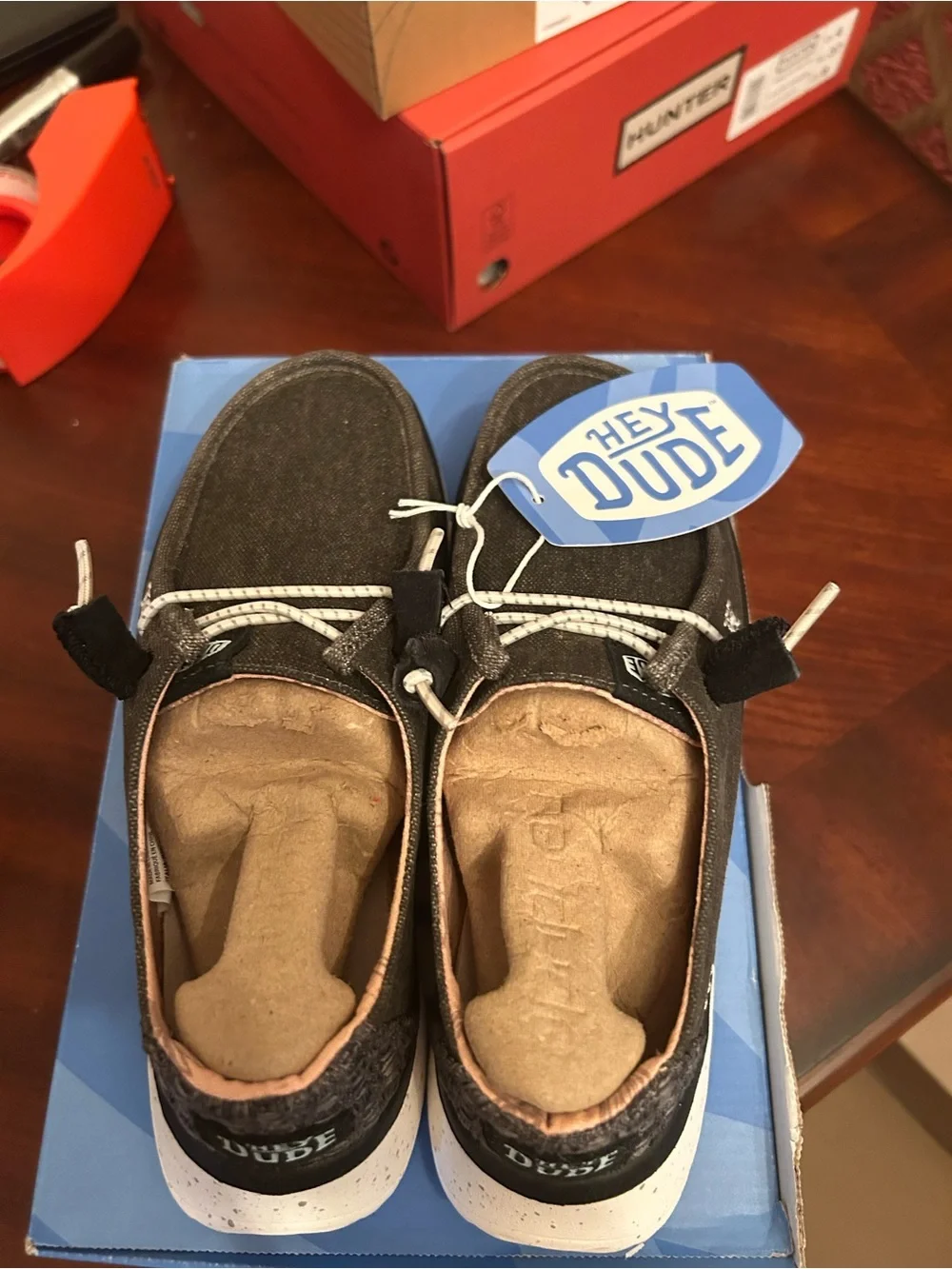 Women’s Hey Dude Wendy Peak Chambray Slip-On Shoes - Black